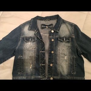 Distressed denim jacket